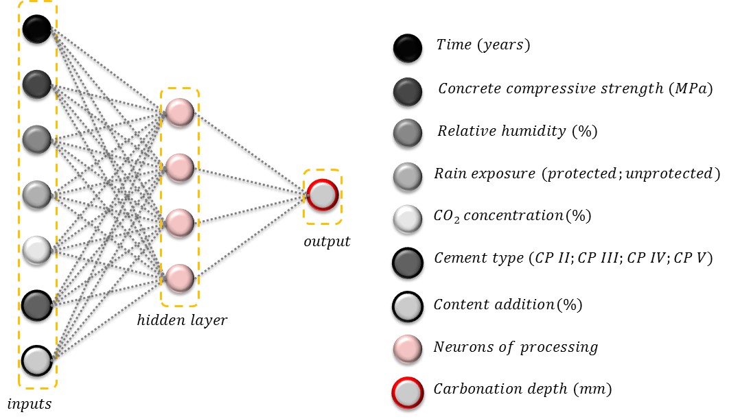 Model inputs and ANN topology